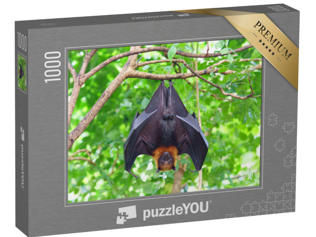 Puzzle 1000 Teile „Fledermaus kopfüber im Baum“