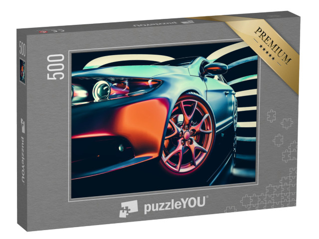 Puzzle 500 Teile „Moderne Autos stehen im Ausstellungsraum“