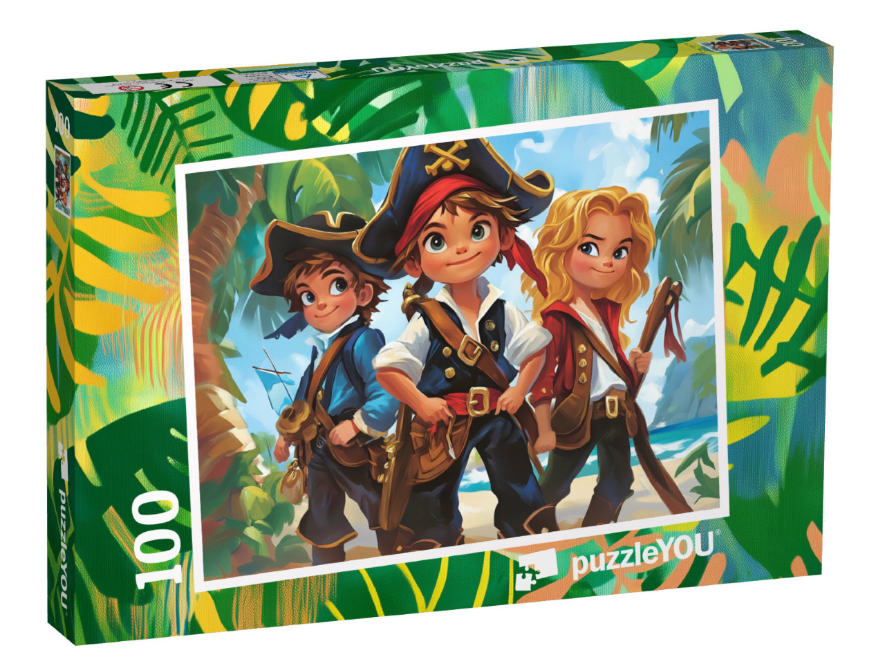 Puzzle 100 Teile „Mutige Seeräuber gehen an Land“