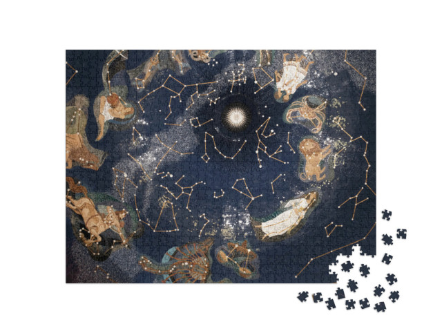 Puzzle 1000 Teile „Karte der Sterne mit Sternenbildern“