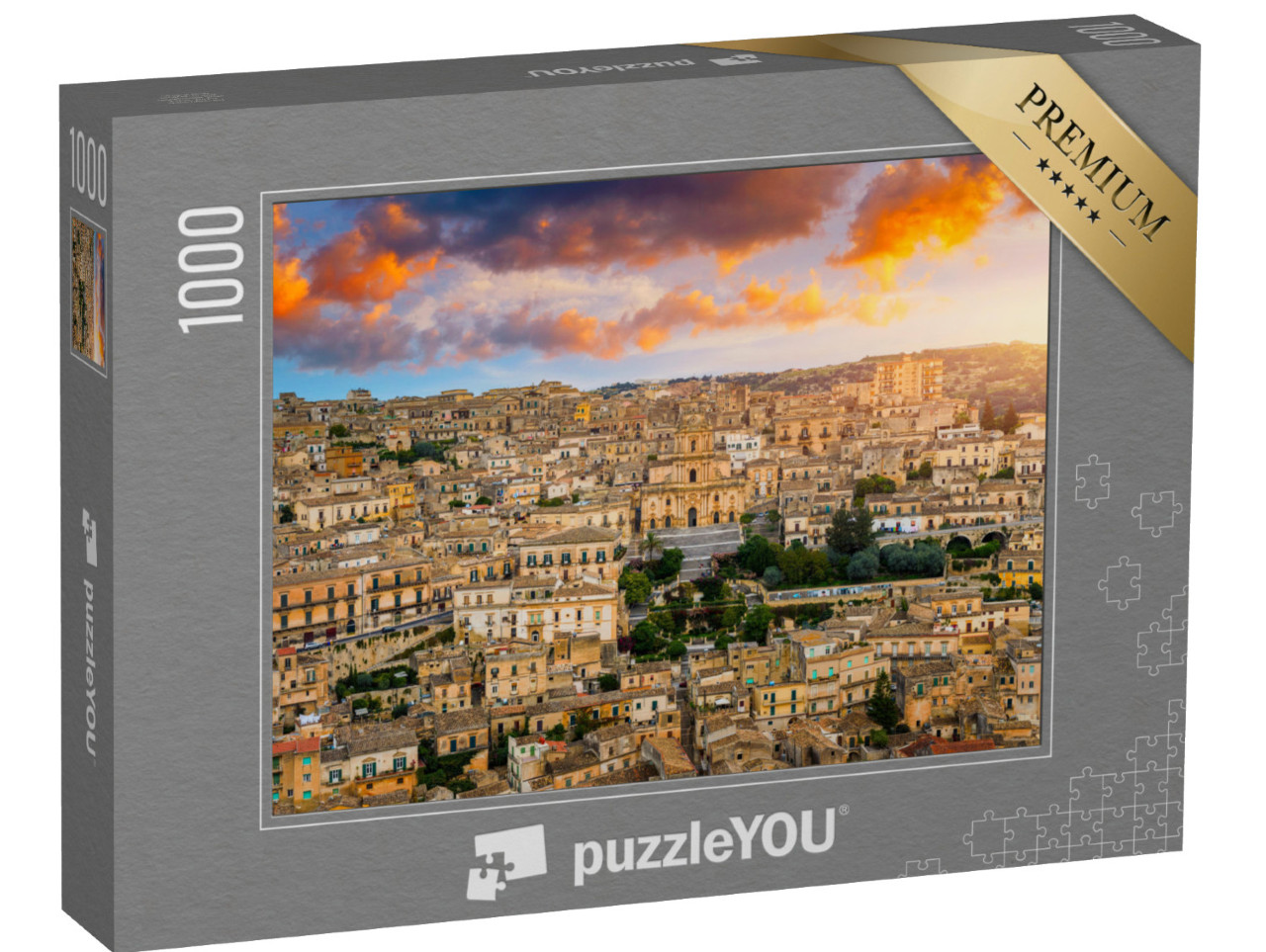 Puzzle 1000 Teile „Ansicht von Modica, Sizilien, Italien“