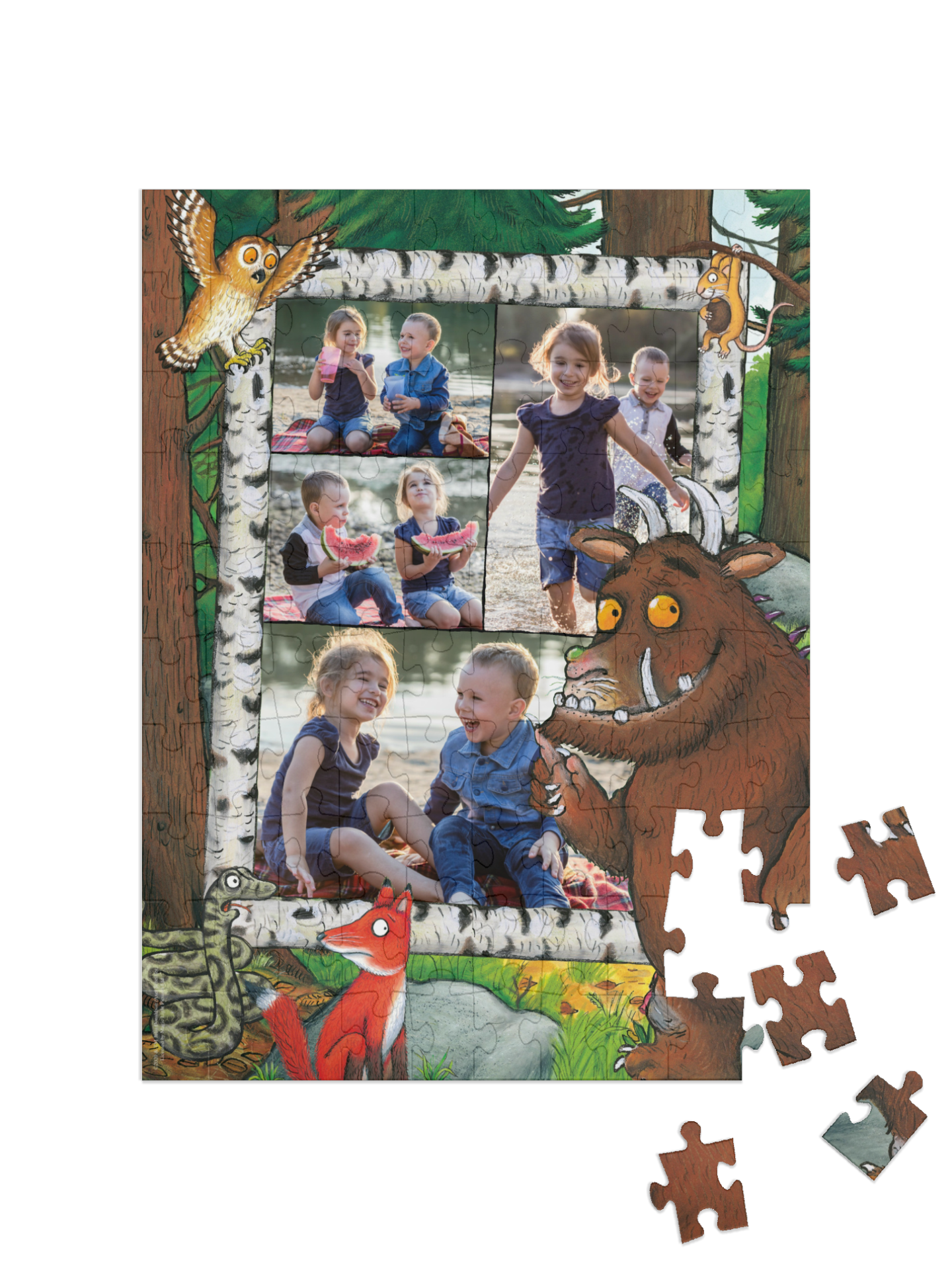 „Waldspaziergang“ in Hochformat Collage