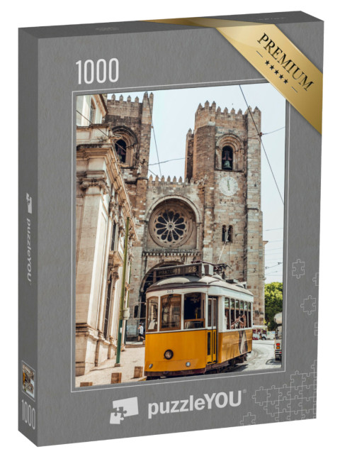 Puzzle 1000 Teile „Gelbe Straßenbahn in der Stadt Lissabon, Portugal“