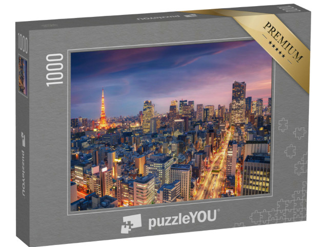 Puzzle 1000 Teile „Tokio, Japan: Abenddämmerung über der erleuchteten Stadt“