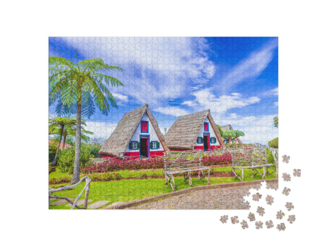 Puzzle 1000 Teile „Traditionelle Häuser auf Madeira, Portugal“