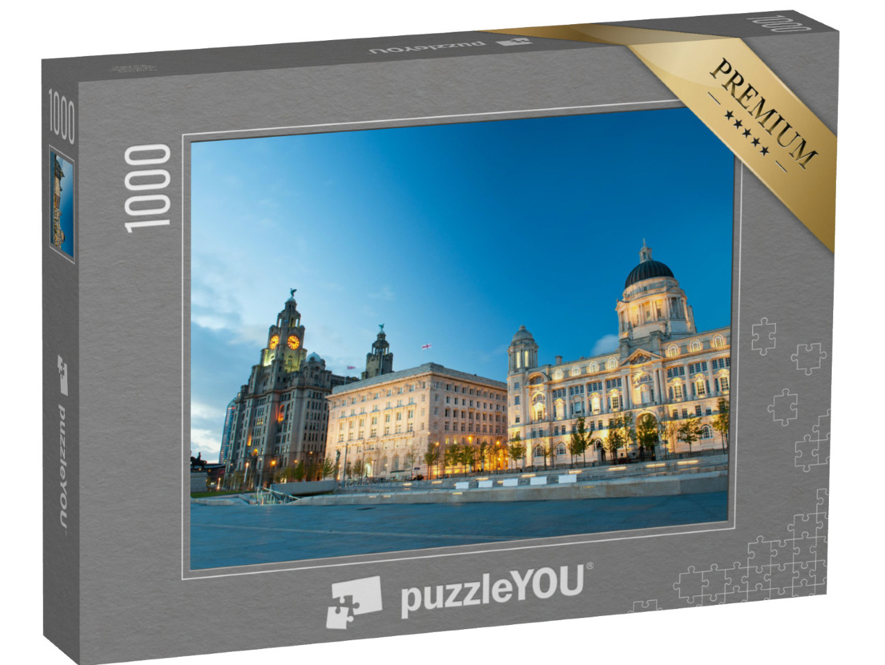 Puzzle 1000 Teile „Liverpool bei Nacht, England“