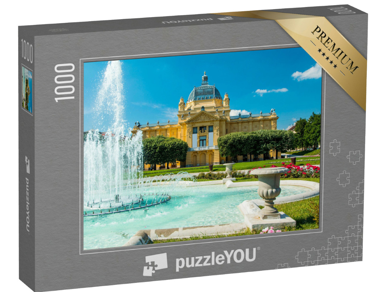 Puzzle 1000 Teile „Kunstpavillon und Springbrunnen, Zagreb, Kroatien“