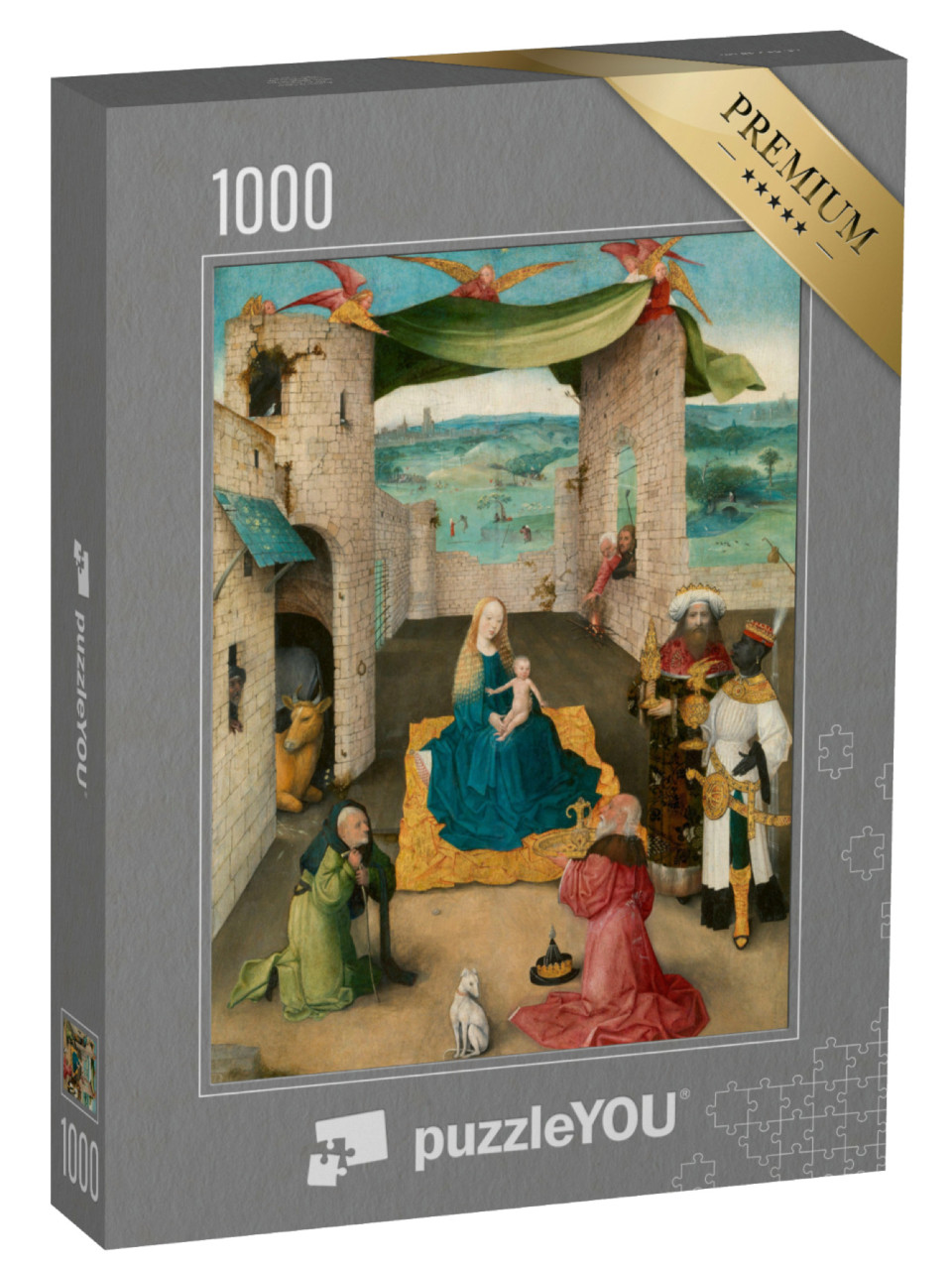Puzzle 1000 Teile „Hieronymus Bosch - Die Anbetung der Heiligen Drei Könige“
