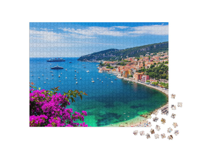 Puzzle 1000 Teile „Villefranche sur Mer, Frankreich. Küstenstadt an der französischen Riviera (oder Côte“