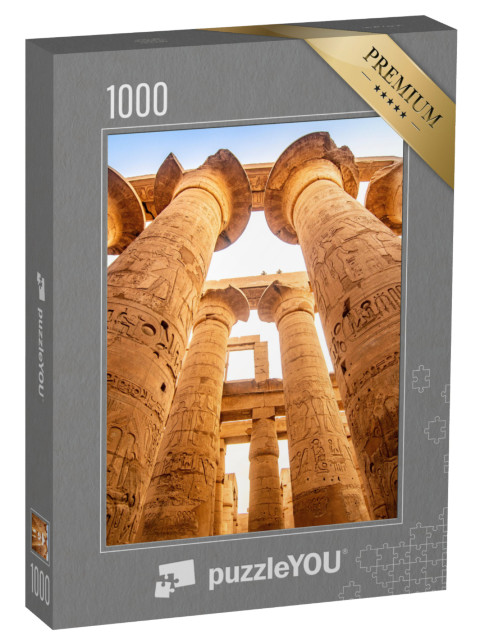 Puzzle 1000 Teile „Karnak Tempel: Säulen und antike Symbole im berühmten Wahrzeichen, Ägypten“