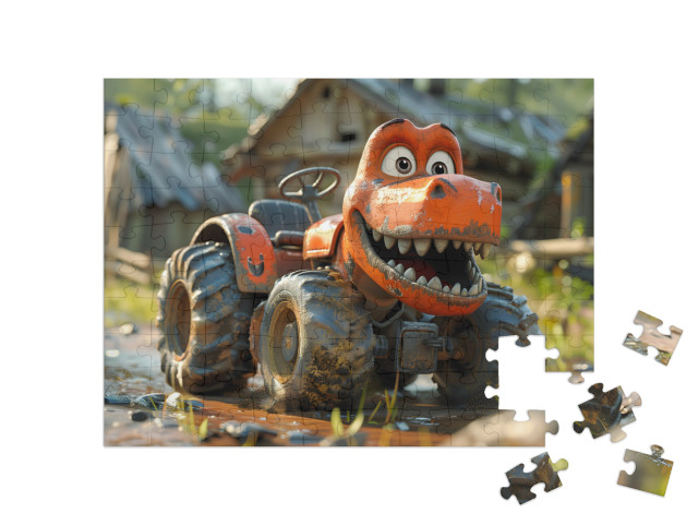 Puzzle 100 Teile „Dinotruck“