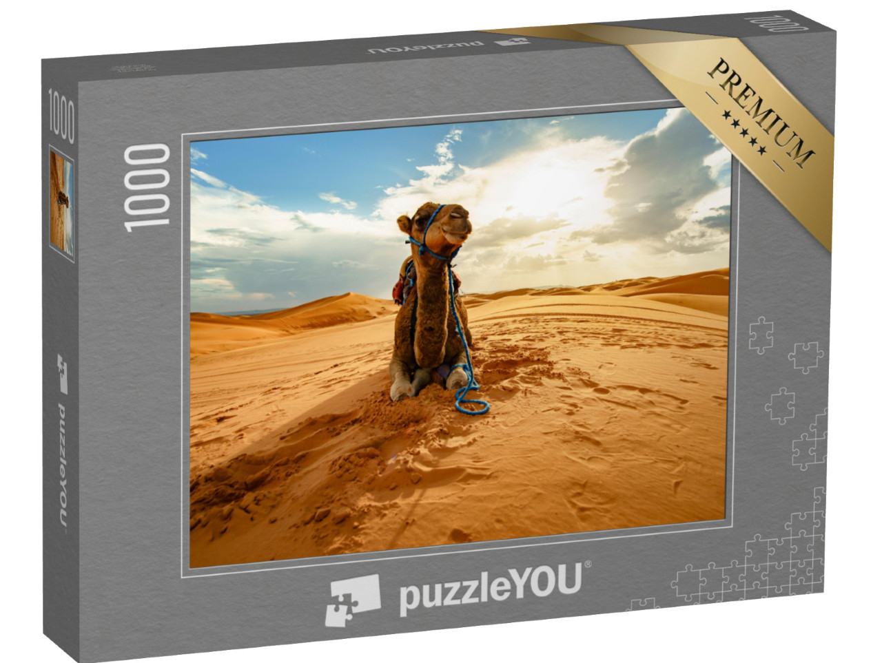 Puzzle 1000 Teile „Ruhendes Kamel in der Sahara, Marokko“