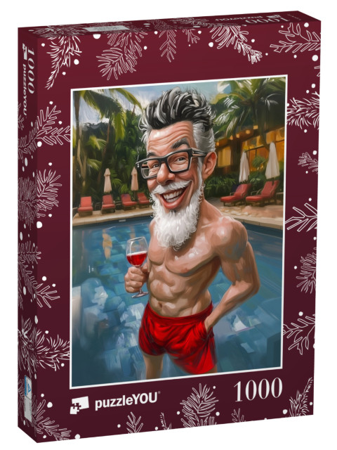 Puzzle 1000 Teile „Santa Claus entspannt im Weihnachtsurlaub auf Fiji“