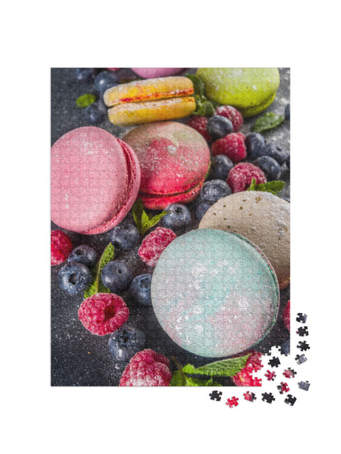 Puzzle 1000 Teile „Auswahl an französischen Macarons“