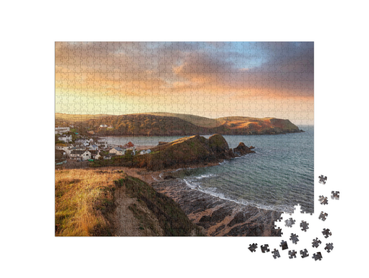 Puzzle 1000 Teile „Hope Cove, ein Küstendprf in Devon, England“