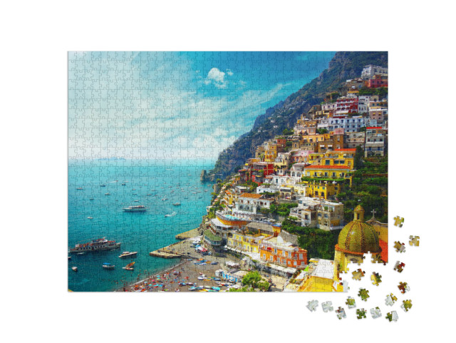 Puzzle 1000 Teile „Positano amalfi, Italien“