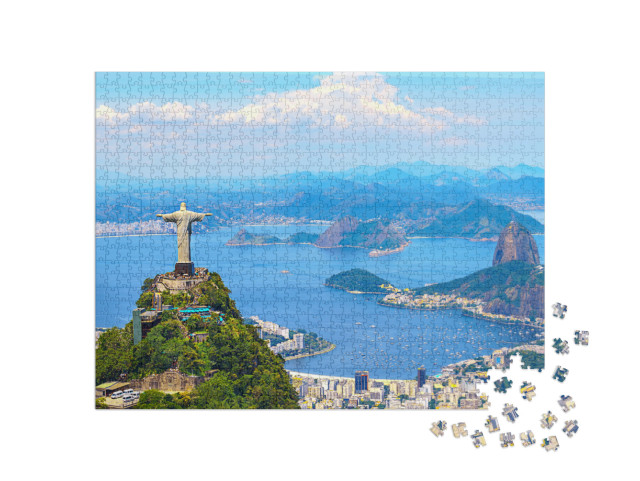 Puzzle 1000 Teile „Luftaufnahme von Rio de Janeiro mit Cristo Redentor, Brasilien“