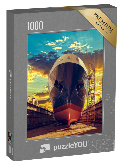 Puzzle 1000 Teile „Schiff im Trockendock einer Werft“