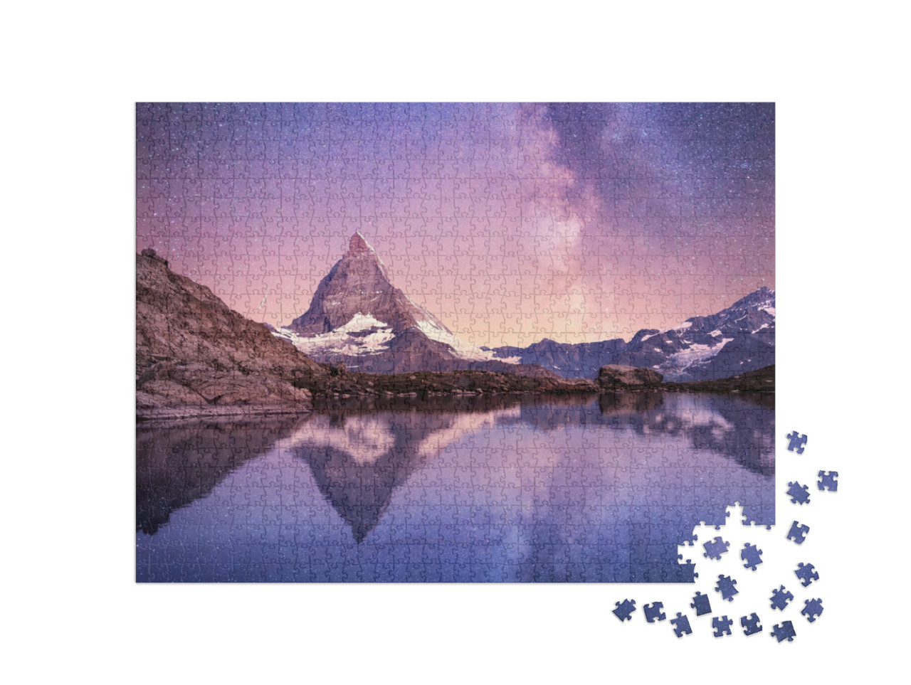 Puzzle 1000 Teile „Milchstraße über dem Matterhorn, Schweiz“