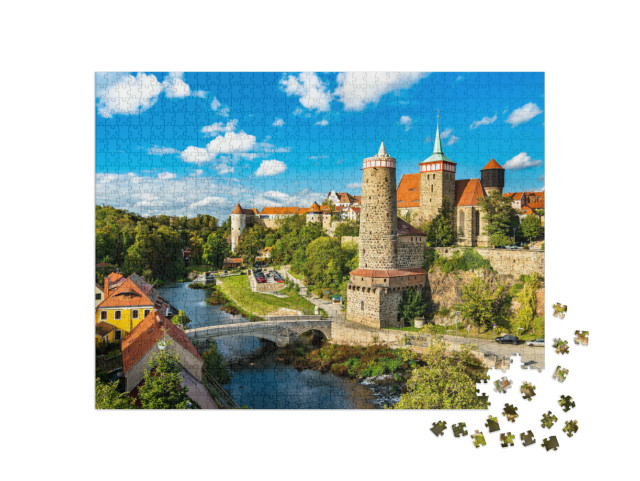 Puzzle 1000 Teile „Blick über die Hauptspree auf Bautzen, Deutschland“