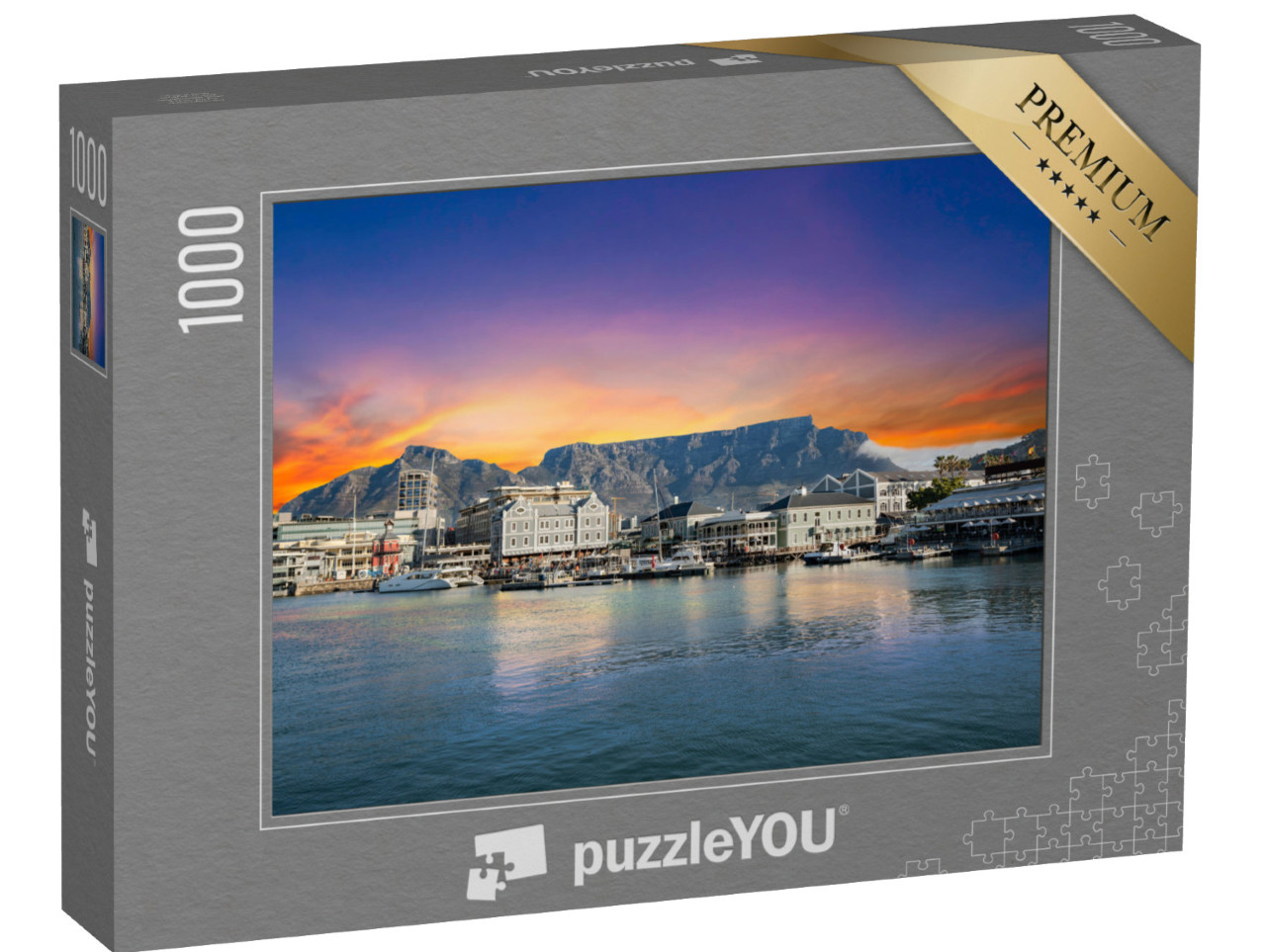 Puzzle 1000 Teile „Tafelberg mit Booten und Wasser, Kapstadt, Südafrika“