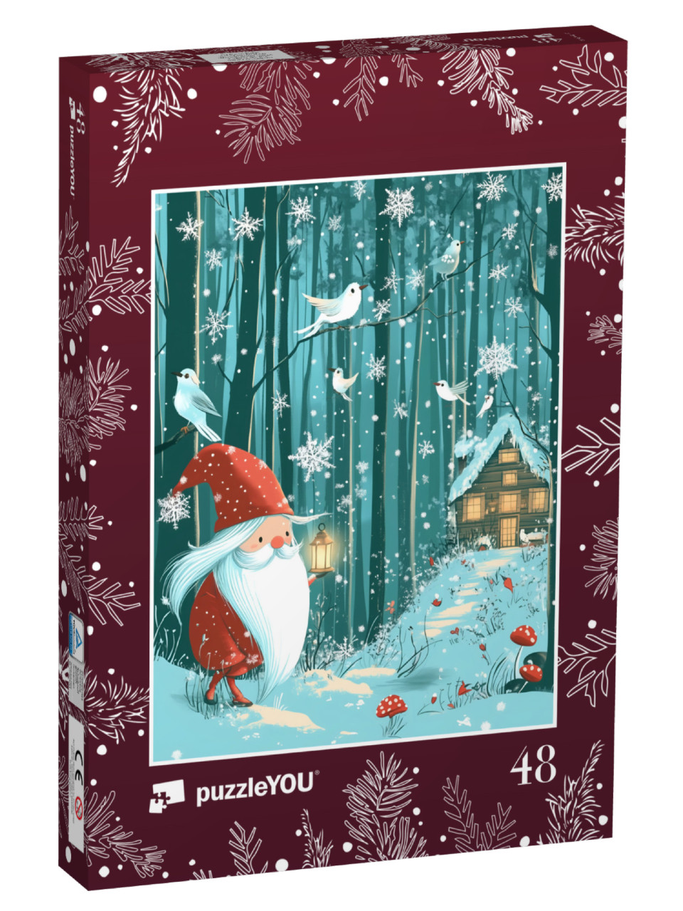 Puzzle 48 Teile „Wichtel im Winterwunderland“