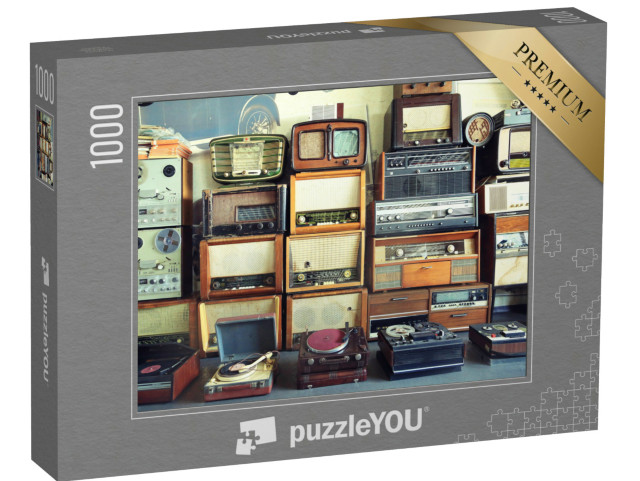 Puzzle 1000 Teile „Wunderbare Sammlung alter Radios und Plattenspieler“