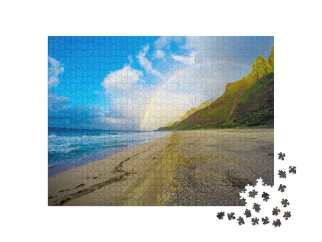 Puzzle 1000 Teile „Regenbogen über Na Pali, Kauai Hawaii“