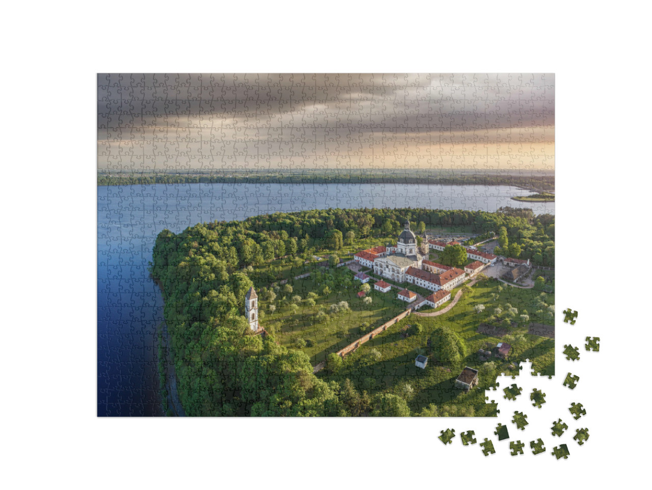 Puzzle 1000 Teile „Luftaufnahem vom Pazaislis-Kloster bei Kaunas, Litauen“