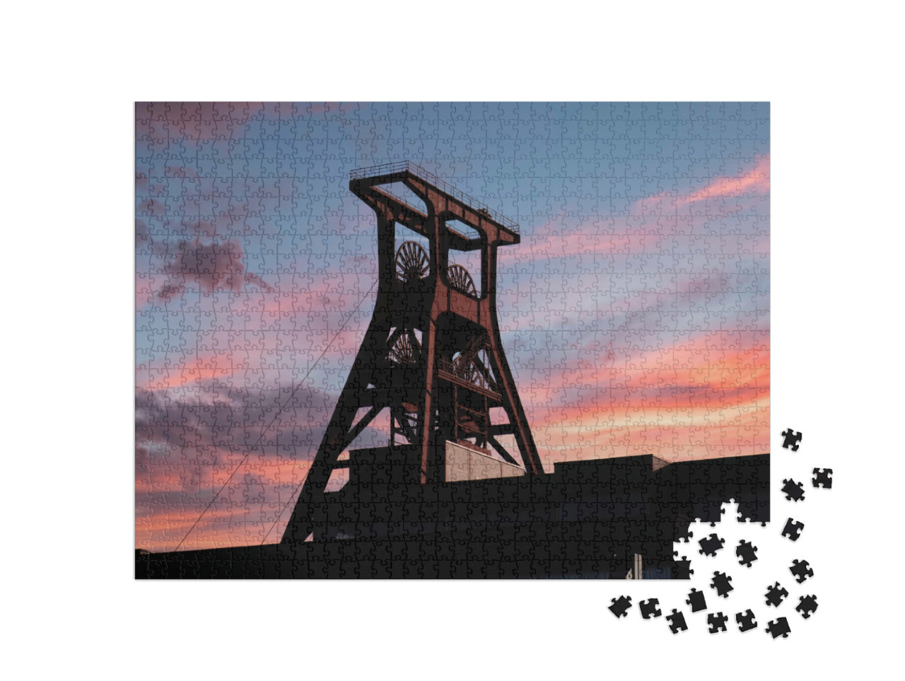 Puzzle 1000 Teile „Förderturm der Zeche Zollverein, Essen, Deutschland“