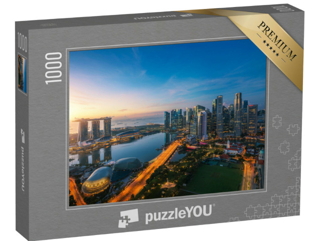 Puzzle 1000 Teile „Singapur in der Dämmerung“