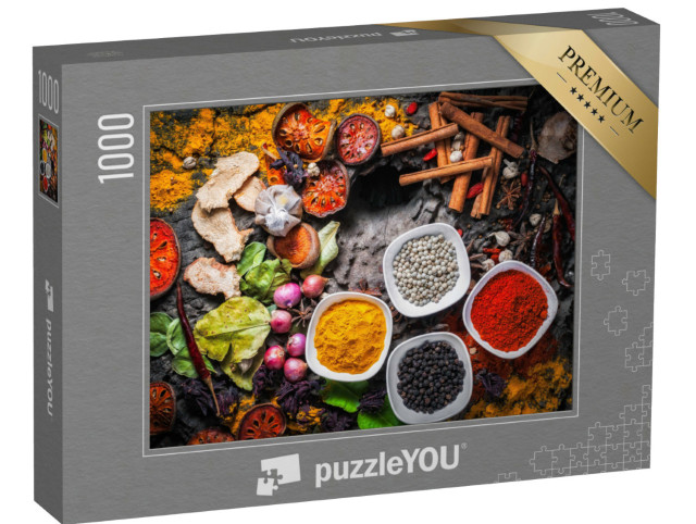 Puzzle 1000 Teile „Auswahl an wunderbren Gewürzen und Kräutern“