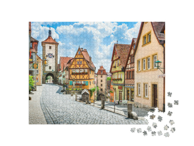 Puzzle 1000 Teile „Historisches Rothenburg ob der Tauber, Deutschland“