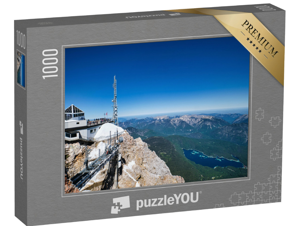 Puzzle 1000 Teile „Bergpanorama mit Eibsee, Garmisch-Partenkirchen“